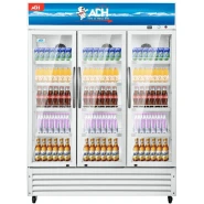 ADH 835-Litre Tripple Display Cooler; Verticle Display Chiller, Tripple Door Showcase Beverage Refrigerator - White