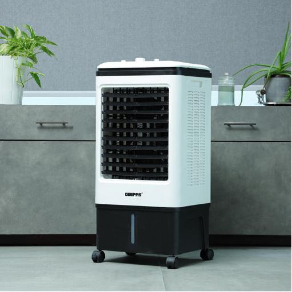 Geepas | GAC9576 Air Cooler, Ice Compartment & Remote Control, GAC9576 | Portable Ergonomic Design with 4 Speed | LED Control Panel | Wide Oscillation | Ideal for Home, Office & More