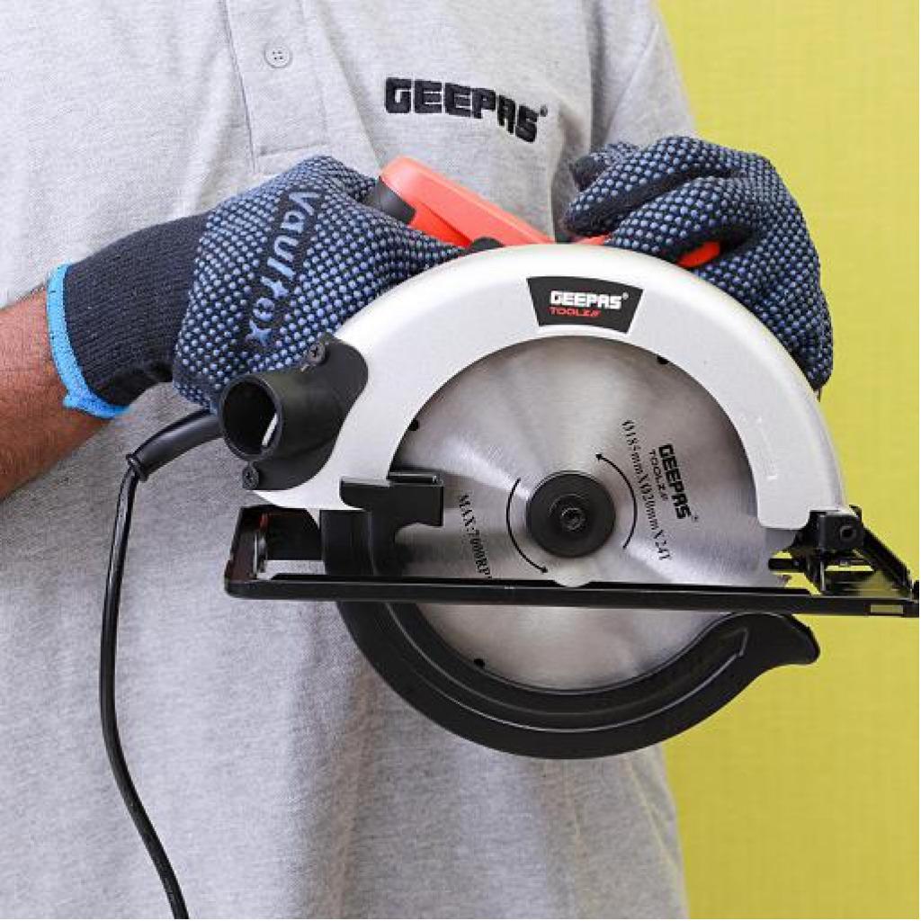 Geepas | GCS1200 1200W Circular Saw 185Mm - Multi-Purpose Circular Saw, Bevel Angle Joint Cuts - Blade 65Mm