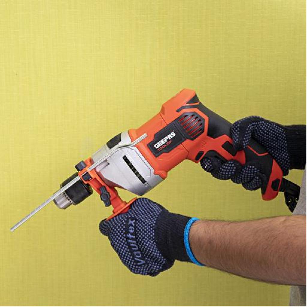 Geepas | GPD0900 13Mm Percussion Drill 900W- Selector For Masonry, Brick, Metal, Wood & More