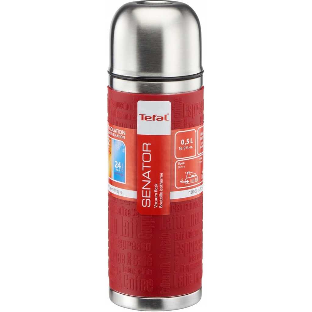 Tefal Senator 0.5L Portable Travel Vacuum Flask K3068214 – Red