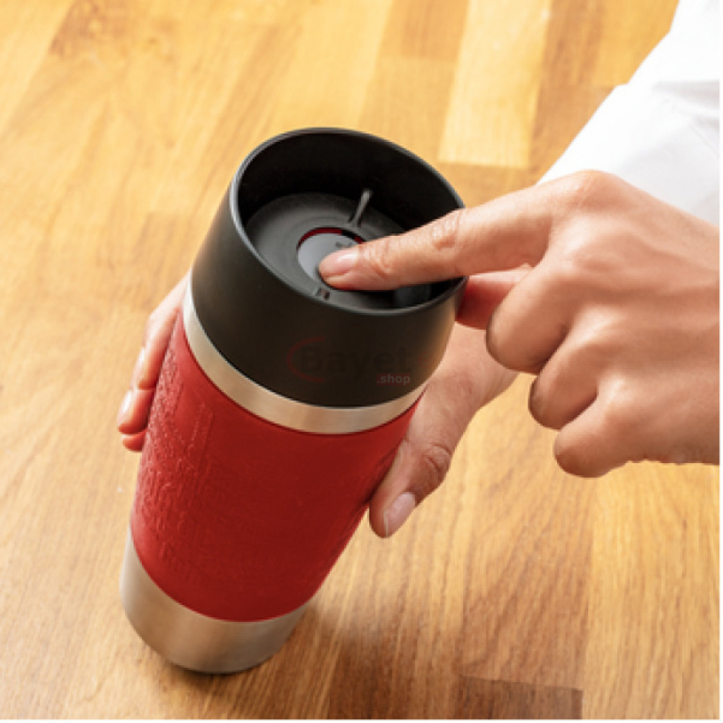 Tefal Grande Portable Leakproof Thermal Travel Mug 0.36-Litres, 360 Drinking Edge K3084114, Hot & Cold