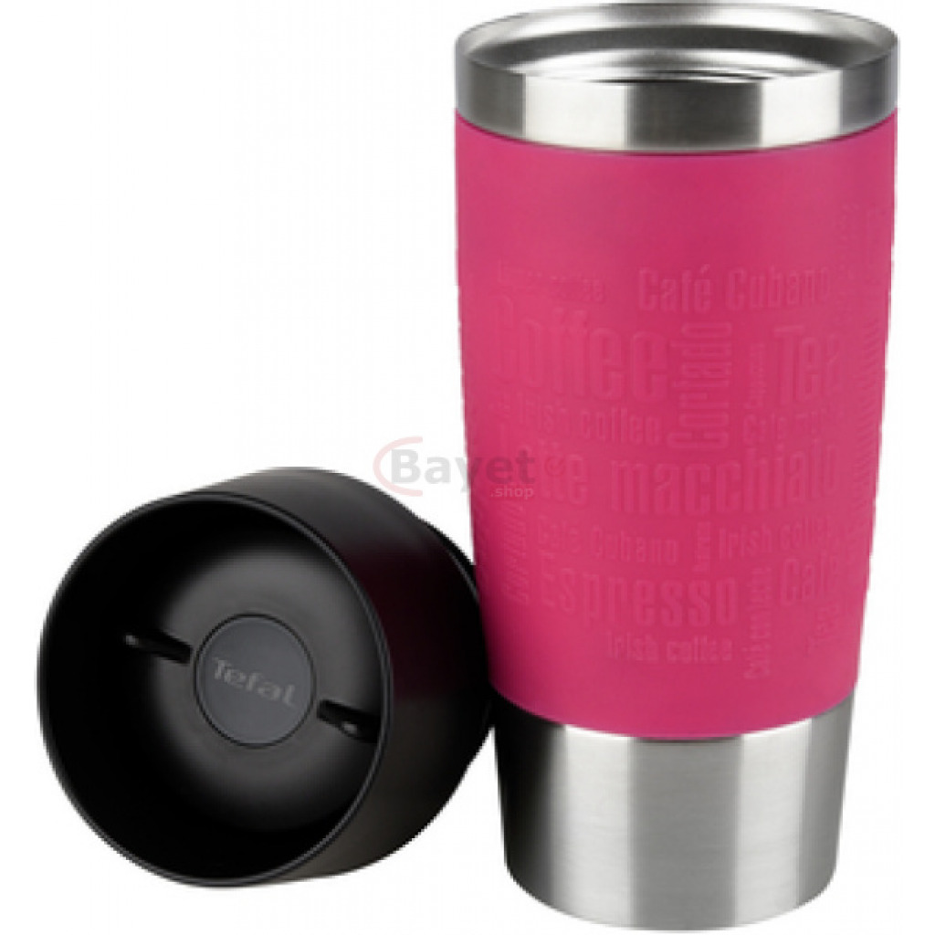 Tefal Grande Portable Leakproof Thermal Vacuum Travel Mug 0.36-Litres, 360 Drinking Edge K3087114, Hot & Cold, Pink – Raspberry Commuter & Travel Mugs TilyExpress 2