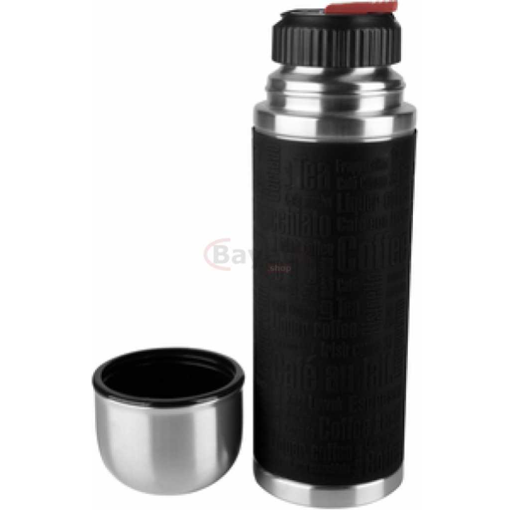 Tefal Grande Portable Leakproof Thermal Vacuum Travel Mug 0.36-Litres, 360 Drinking Edge K3081114, Hot & Cold – Black