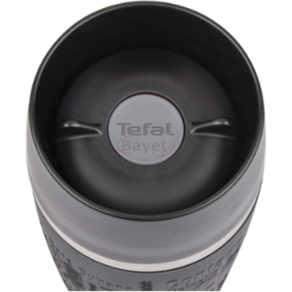 Tefal Grande Portable Leakproof Thermal Vacuum Travel Mug 0.36-Litres, 360 Drinking Edge K3081114, Hot & Cold – Black