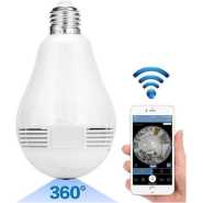 360 Degree Wireless IP Camera Bulb Light WiFi Camera Panoramic - White