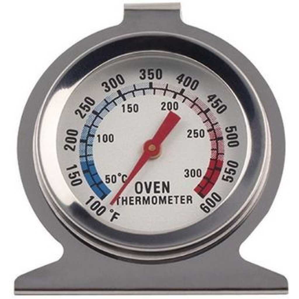 Kitchen Stainless Steel Oven Thermometer Gauge For BBQ Baking - Silver