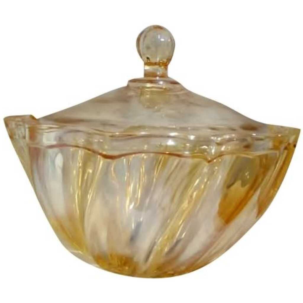 Glass Sugar Bowl/Candy Storage Jar - Brown