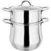 2 Layer Stainless Steel Saucepan And Steamer Soup Pot, 24 Cm-Silver