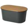 Bamboo Storage Bread Bin And Cutting Board Lid - Grey