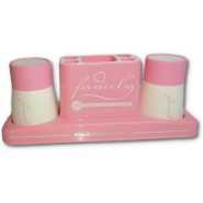 Multipurpose Toothbrush Holder Toothpaste Dispenser Stand, Pink