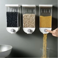 3Piece Wall-Mounted Cereal Dispenser,Food Storage Container Organizer
