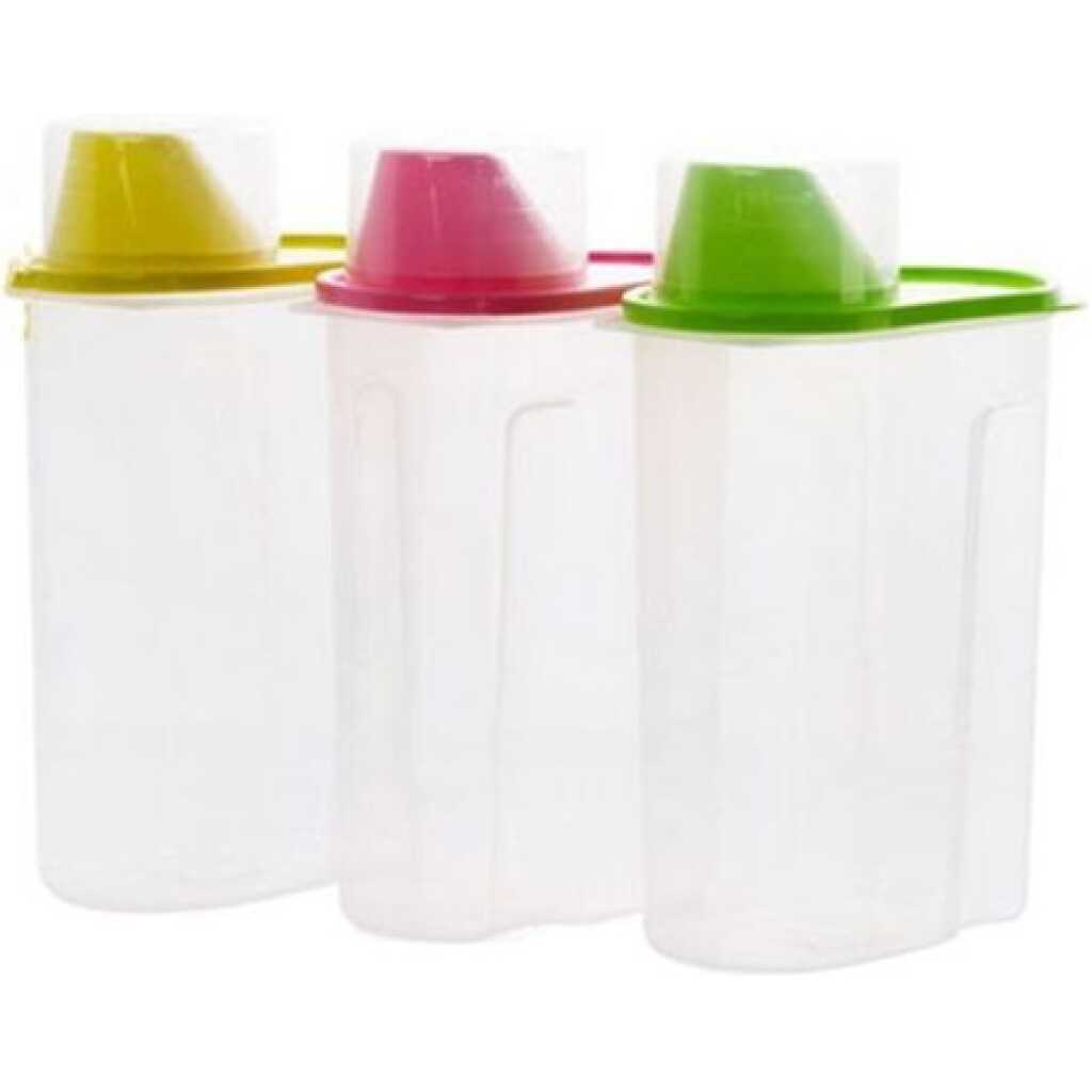 3 Piece 2.5 Food Plastic Storage Grains Cereal Containers