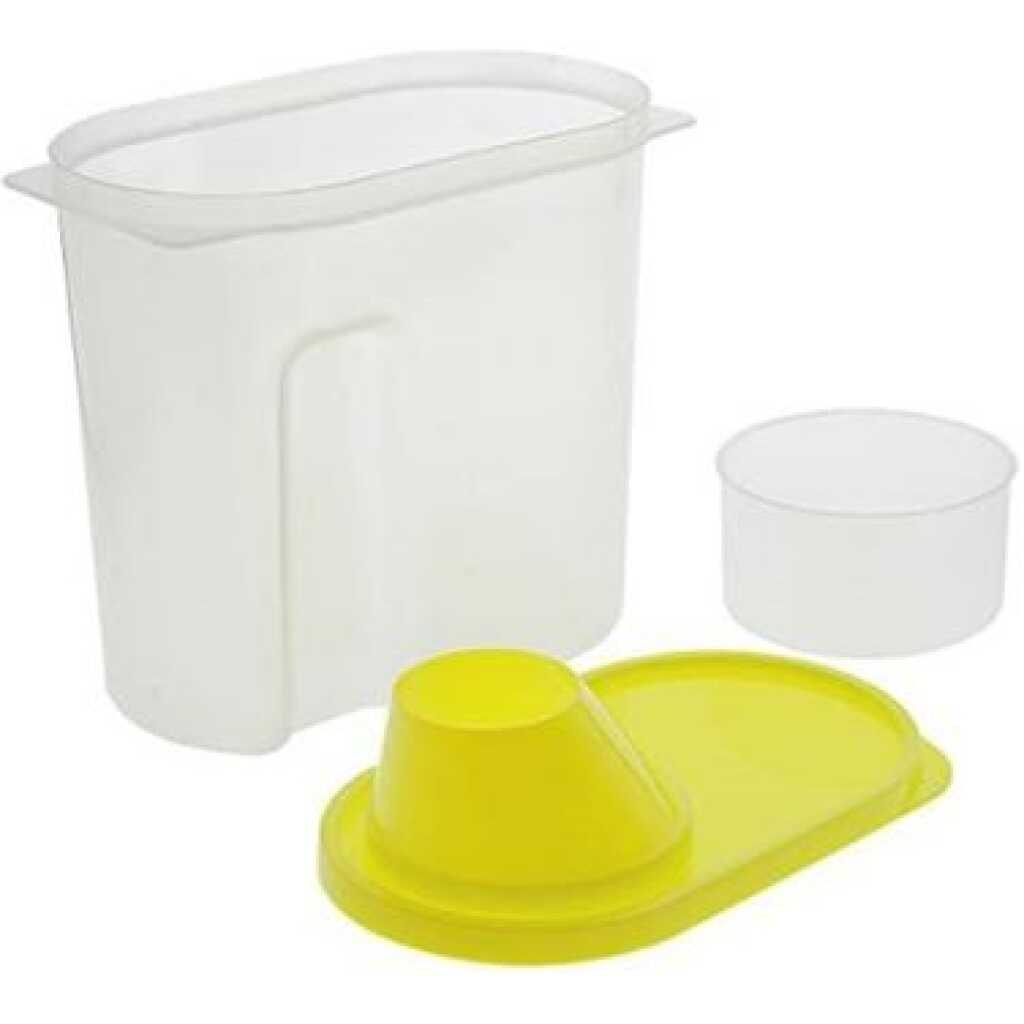 2.5 Litre Food Plastic Storage Grains Cereal Container, Yellow