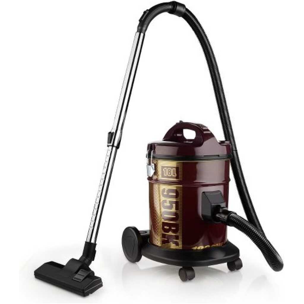 Winningstar 1800W 21L Dry Vacuum Cleaner With Copper Clad Aluminum Motor Full Dust Indicator Filter Telescopic Steel Pipe/1.5m Hose/ Floor Brush/ Combination Brush/ Non-Woven Bag 4.5m Copper Power Cord BS Plug- Brown.