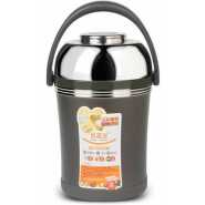 2 Litre Stainless Steel Food Flask Storage Lunch Box Container- Grey.