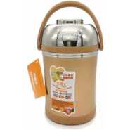 2 Litre Stainless Steel Food Flask Storage Lunch Box Container-Brown.