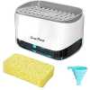 2 in 1 Countertop Dish Washing Liquid Soap Dispenser Pump With Sponge Holder Hand Sink Caddy Organiser Tidy - White