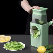 Stainless Steel Multi-function Vegetable Slicer Cutter Rotary Grater Kitchen Mandoline - Green