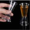 2 Pc 40cc Double Acrylic Jigger Cocktail Shot Glasses Spirit Measuring Cup - Clear