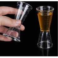 2 Pc 40cc Double Acrylic Jigger Cocktail Shot Glasses Spirit Measuring Cup - Clear