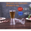 2 Pc 20cc Double Acrylic Jigger Cocktail Shot Glasses Spirit Measuring Cup - Clear