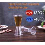 2 Pc 20cc Double Acrylic Jigger Cocktail Shot Glasses Spirit Measuring Cup - Clear