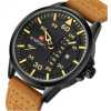 Naviforce Men's Leather Strapped Designer Watch - Brown