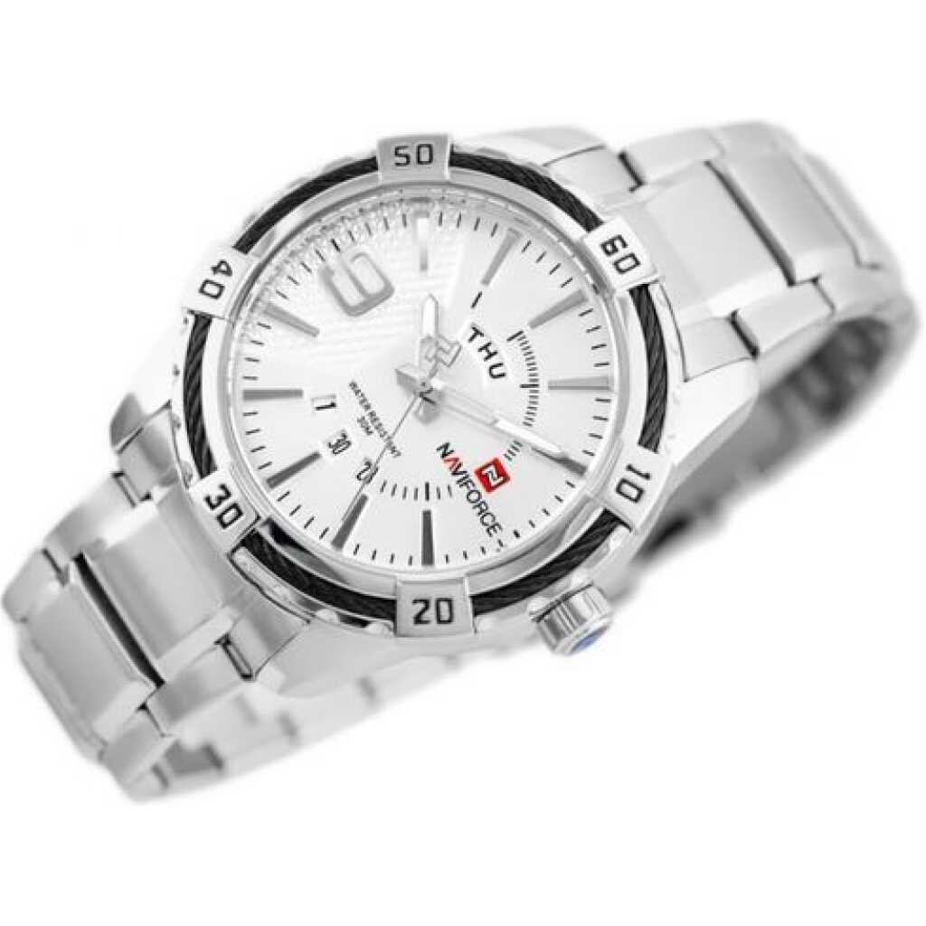 Naviforce New Luxury Brand Waterproof Professional Chain Designer Watch - Silver