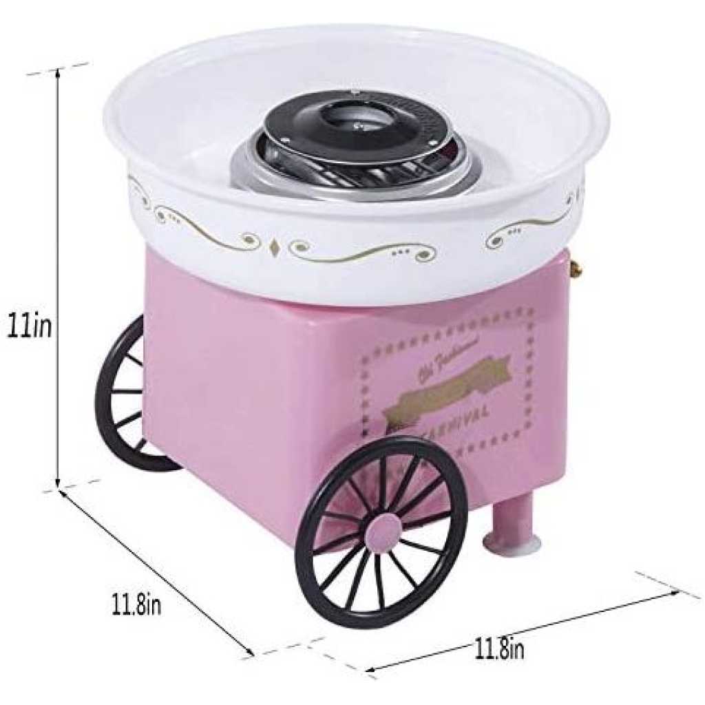 Mini Electric Floss Cotton Candy Maker Cart Sugar Yarn Machine- Multi-colour.