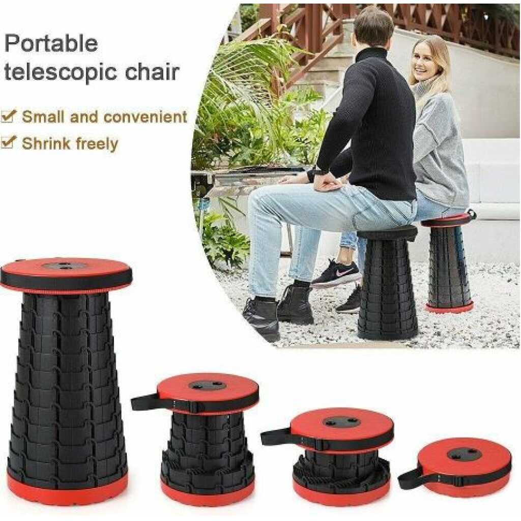 Retractable Folding Extension Stool Portable Lightweight Chair For Indoor and Outdoor Travel, Fishing, Camping, Garden- Multi-colour.