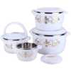 4 Pcs Flowered Insulated Hot Pot Dishes Food Warmer Casseroles -Multi-colour.