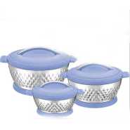 3 Pcs Insulated Hot Pot Dishes Food Warmer Casseroles -Multi-colour.