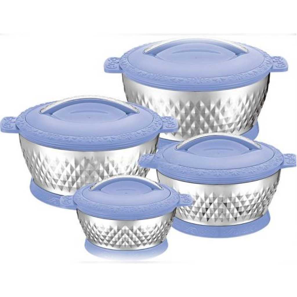 4 Pcs Insulated Hot Pot Dishes Food Warmer Casseroles -Multi-colour.
