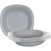 Luminarc 6 Pieces Of Luminarc Square Plain Bowl Soup Plates -Grey.. .