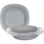 Luminarc 6 Pieces Of Luminarc Square Plain Bowl Soup Plates -Grey.. .