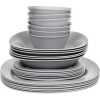 Luminarc 24 Piece Luminarc Plates,Side Plates And Bowls Dinner Set- Grey.