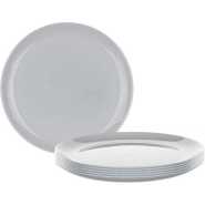 Luminarc 6 Pieces Of Luminarc Round Plain Design Dinner Plates - Grey.