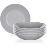 Luminarc 6 Pieces Of Luminarc Round Plain Bowl Soup Plates -Grey.. .