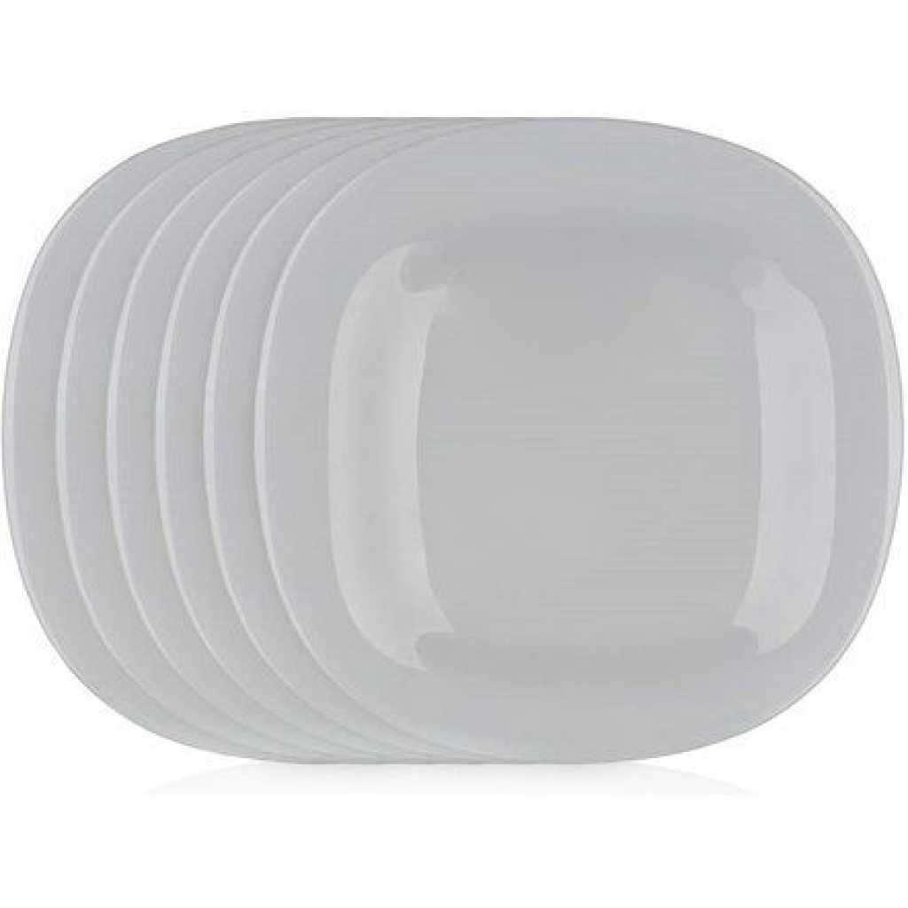 Luminarc 6 Pieces Of Luminarc Square Plain Design Side Plates - White