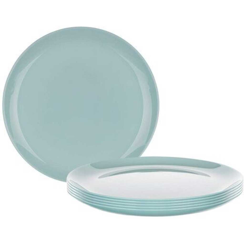 Luminarc 6 Pieces Of Luminarc Round Plain Design Dinner Plates - Green.