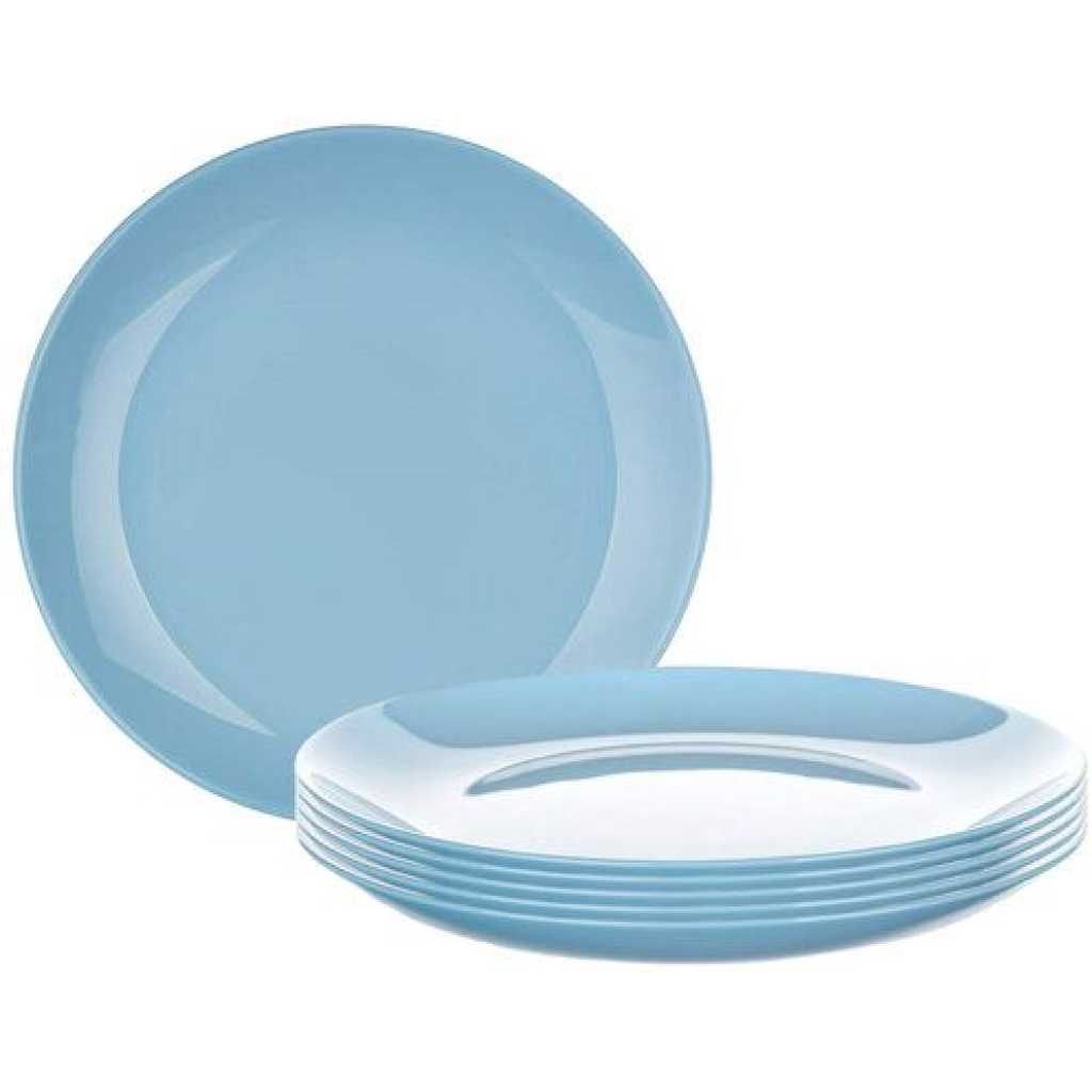 Luminarc 6 Pieces Of Luminarc Round Plain Design Dinner Plates - Blue