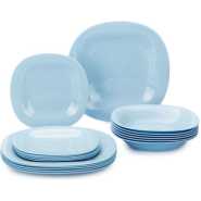 Luminarc 18 Piece Luminarc Plates, Side Plates And Bowls Dinner Set - Blue