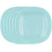 Luminarc 6 Pieces Of Luminarc Square Plain Design Dinner Plates - Green