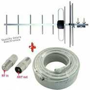 Startimes Star-aerial Digital Antenna + 10 Meter Cable + One RF Pin - Silver,White