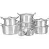 7 Pack of Cooking Pots - Silver