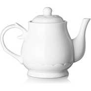Round Ceramic Teapot, 24 Ounces - White