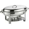 Oval Roll Top Chafing Dish Buffet Chafer Steam Food Warmer - Silver