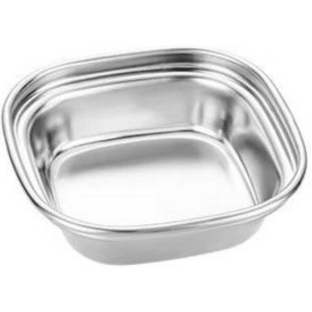 1 Compartment Salad Sauce Dish Food Dipping Bowl Seasoning Tray Vinegar Snack Plate- Silver