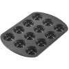 Non-Stick Mini Fluted Tube Pan, 12-Cavity, Steel Mini Cake Pan - Black